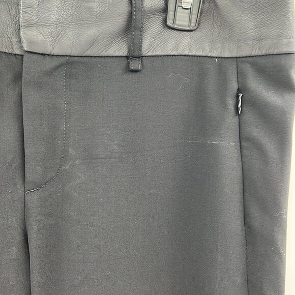 Rag & Bone Women's Wool with leather trip pants - Black - 8 - Picture 4 of 9